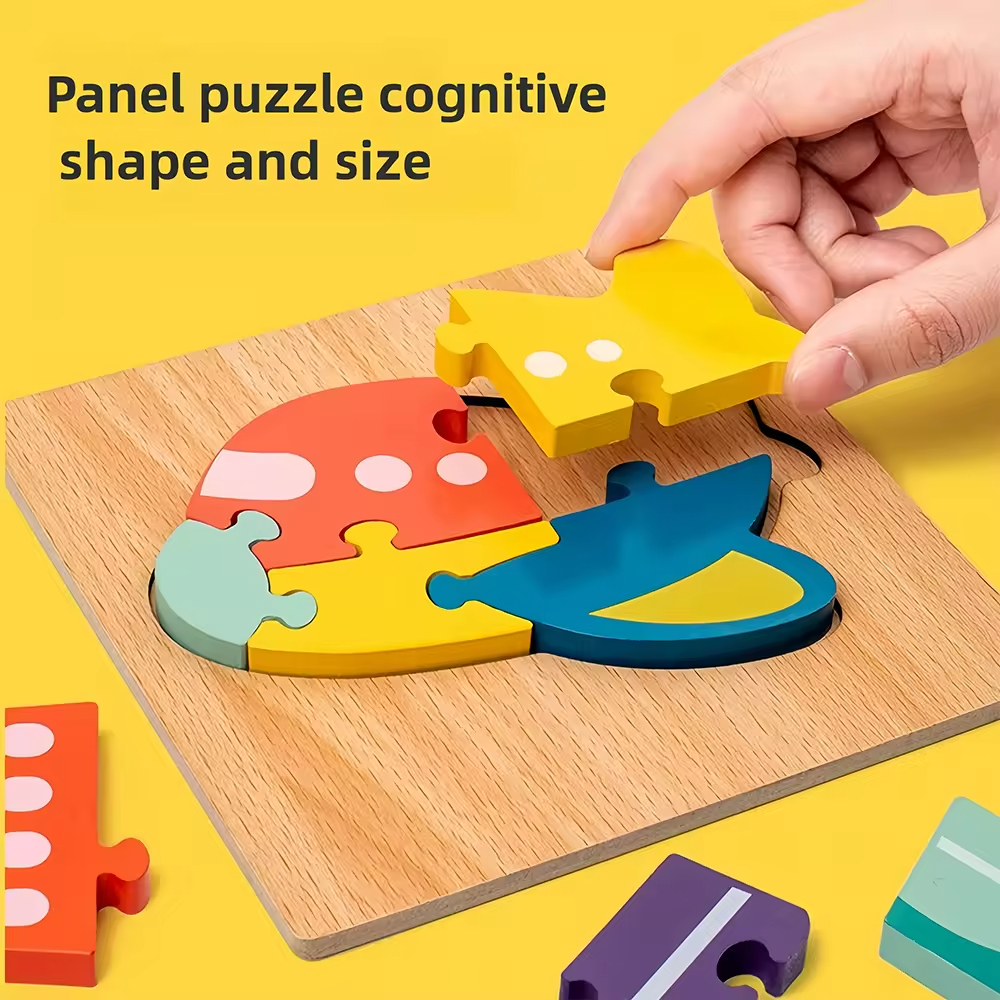 CPC CE New Arrival Custom Children's Wooden 3D Cartoon Animal DIY Jigsaw Puzzle Early Educational Gift Toys for Boys Boys
