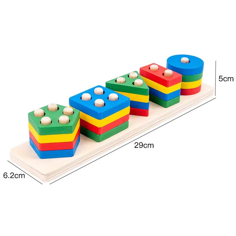 Montessori Toys Wooden Learning Puzzles Shape Sorting & Stacking Toys for Toddlers and Kids Preschool