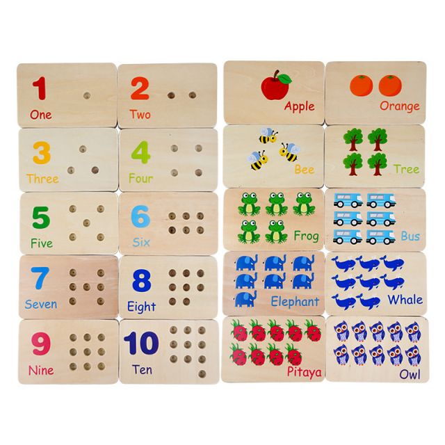 Children's Montessori Sensory Early Education Math Learning Stick Color Cognition Matching Board Wooden Stick Game Education Toy