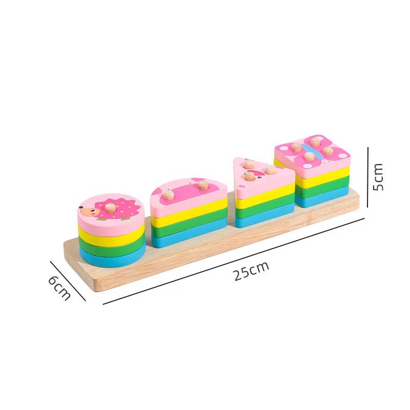Montessori Toys Wooden Learning Puzzles Shape Sorting & Stacking Toys for Toddlers and Kids Preschool