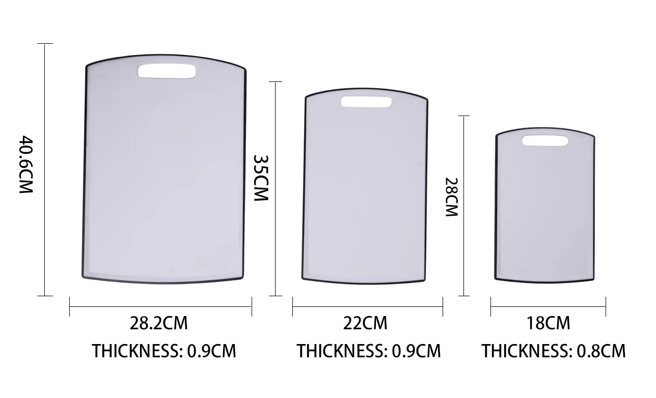 Dishwasher Safe Chopping Blocks Home Kitchen Set of 3 Non Slip Plastic Cutting Board Set 7