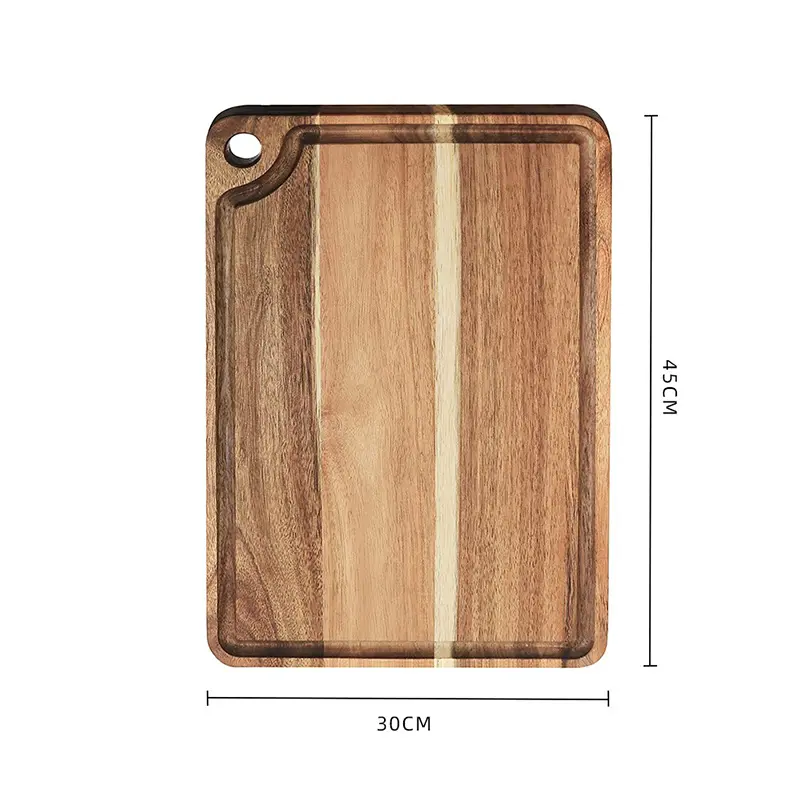 High-Quality Acacia Wood Cutting Board with Juice Groove & Hanging Hole Manufacturers, Factories