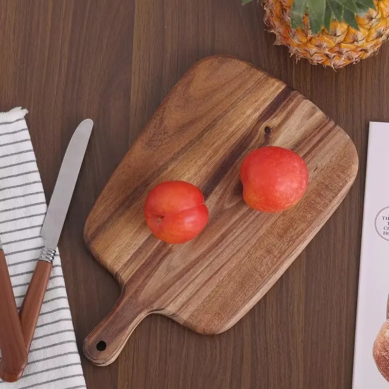 Acacia Wood Cutting & Serving Board with Handle (2)