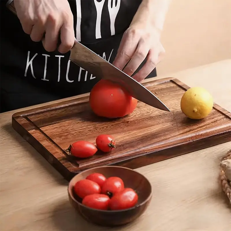 Walnut Wood Cutting Board Juice Grooves