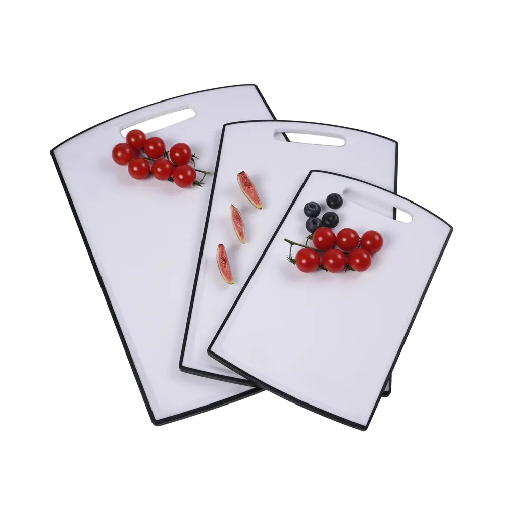 Dishwasher Safe Chopping Blocks Home Kitchen Set of 3 Non Slip Plastic Cutting Board Set (5)