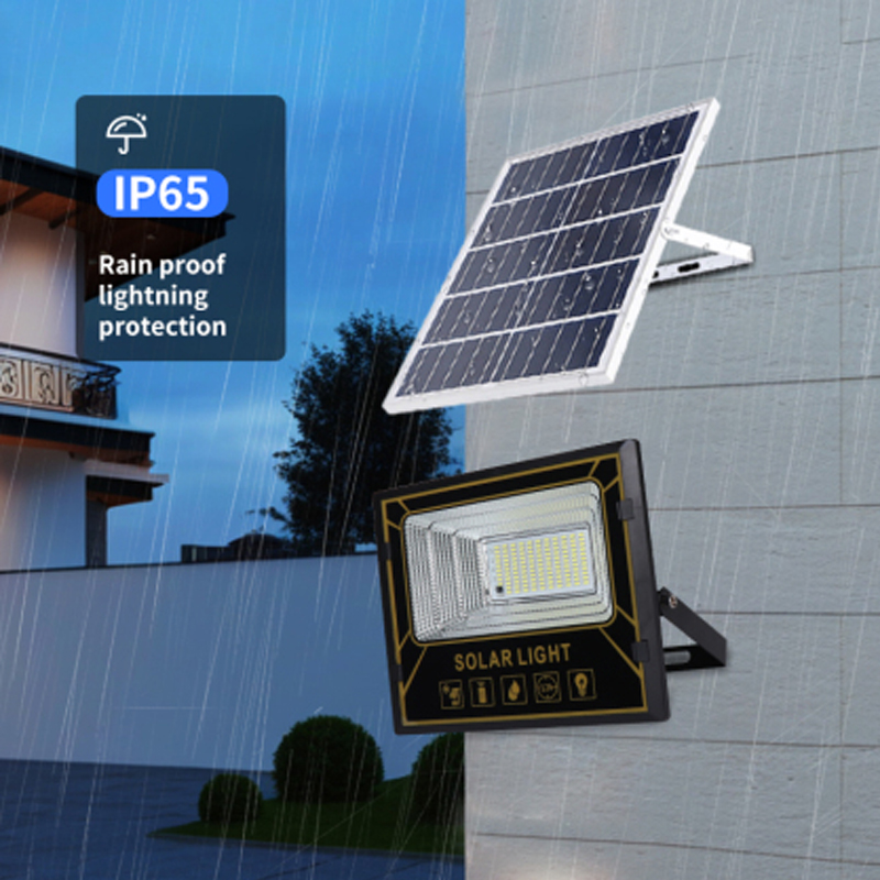 Energy Saving Solar LED Flood Light 100W ABS IP65 Waterproof Outdoor Remote Control Lighting for Road Industrial Stadium