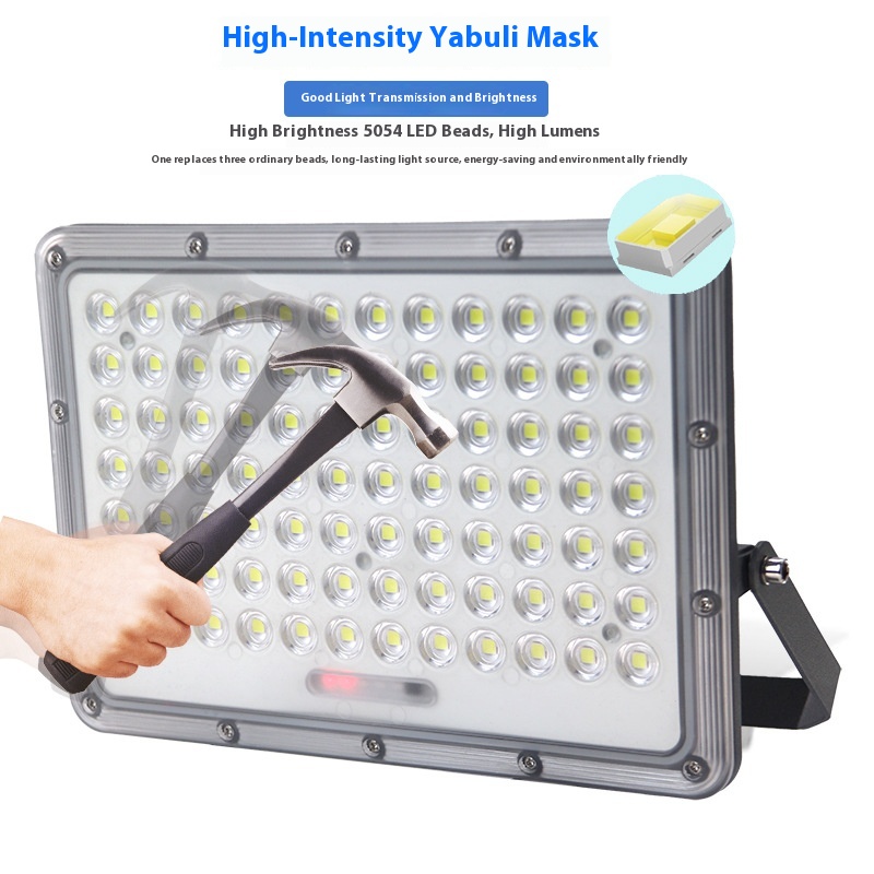 Portable Rechargeable Solar LED Flood Light IP65 Aluminum Floodlight for Garden Emergency Camping &amp; Jobsite Use