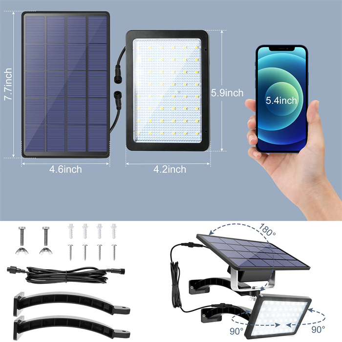 100 Watt Solar Lights Outdoor Bright Dusk to Dawn Light with Battery IP65 Waterproof Outdoor Solar Powered Security Flood Light