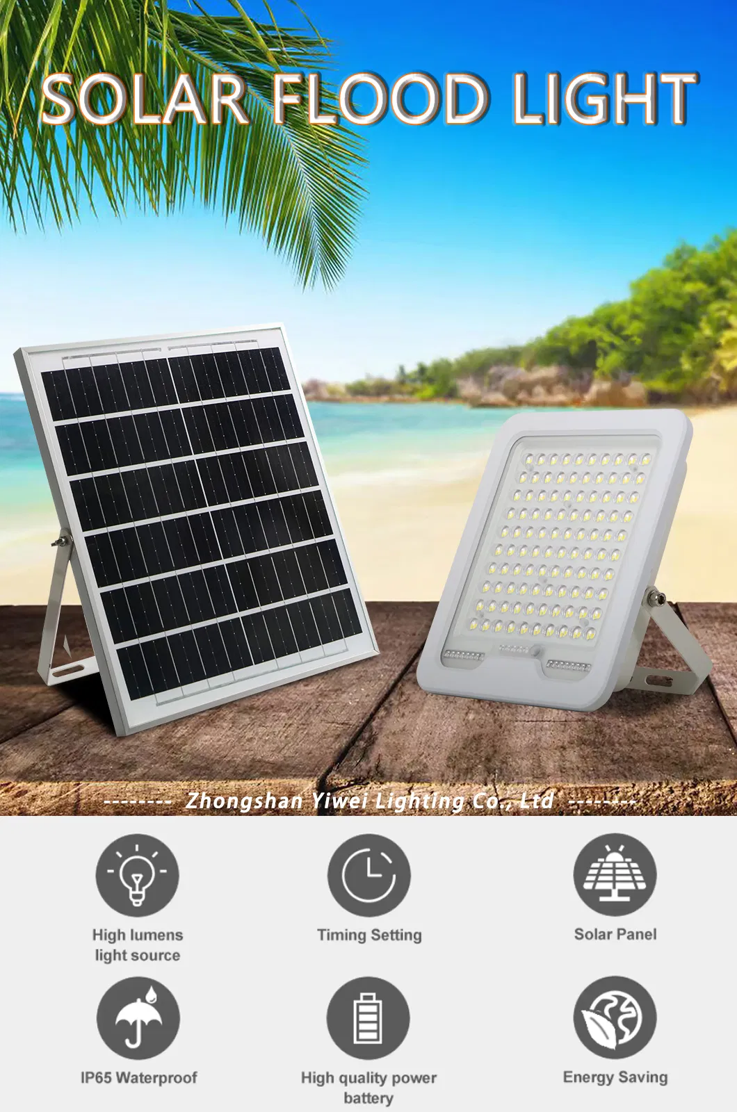 Ultra Bright Solar Flood Light with Adjustable 120° Beam Angle