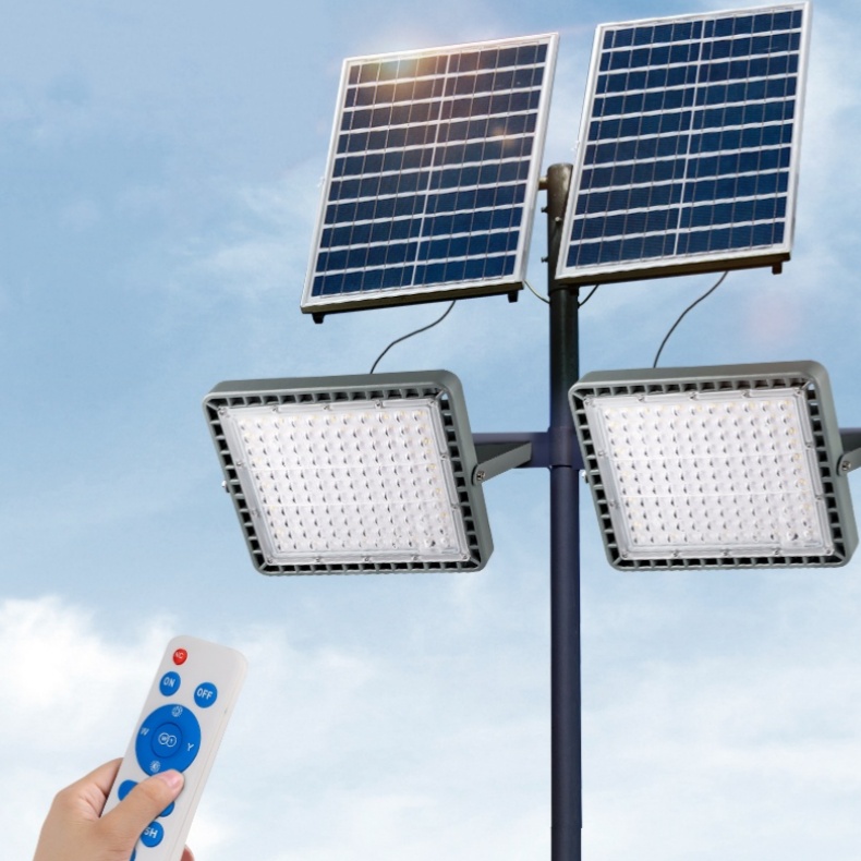 Shingel Outdoor Solar Led Stadium Light Die-cast Aluminum Anti-glare with Remote Control for Basketball Football Square