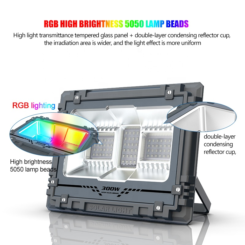 Outdoor Solar Security Light High Lumen Aw Solar LED Flood Light 60W 100W 200W 300W 500W 800W Solar Yard Light