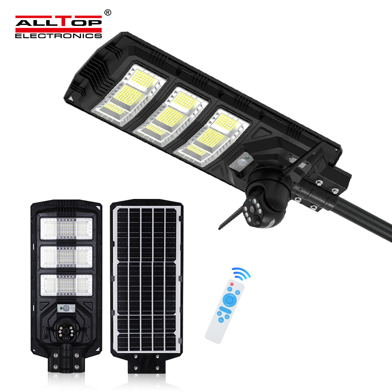 Solar Street Light and Camera Outdoor LED Solar Street Flood Light Lamp with Outdoor 360 Degree Security CCTV Camera Outdoor 4G