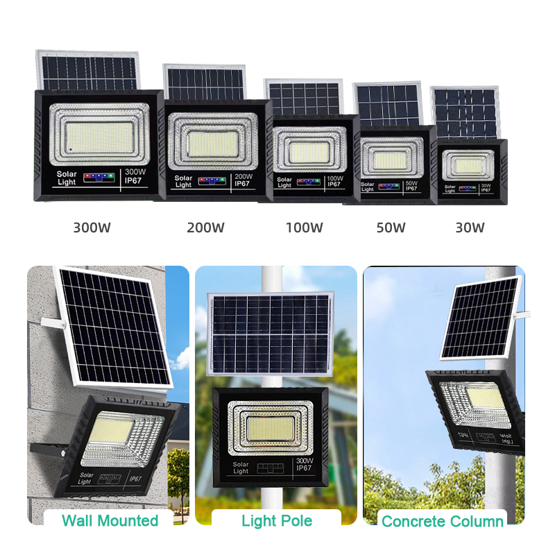 OKELI Customization Energy Saving ABS Outdoor Waterproof IP65 Stadium Solar Led Flood Outdoor Light Solar Flood Light 200w