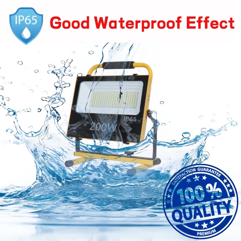 Convenient and Bright 200W LED Solar Floodlight LED Work Light Emergency Portable Rechargeable Floodlight Camping Venue Light