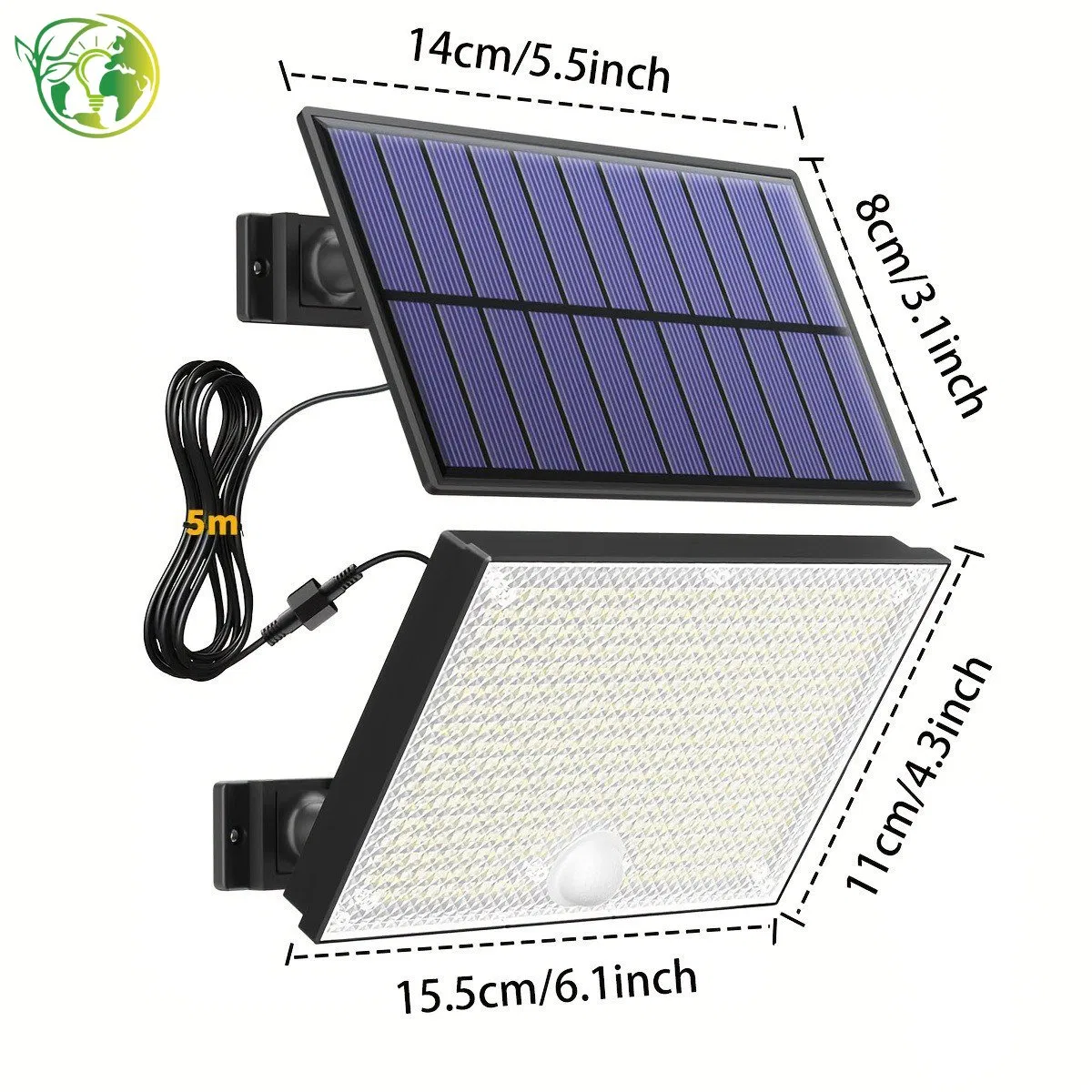 Energy-Saving Adjustable Angle Floodlight for Landscape Design Solar Spotlight with 0-180° Tilt
