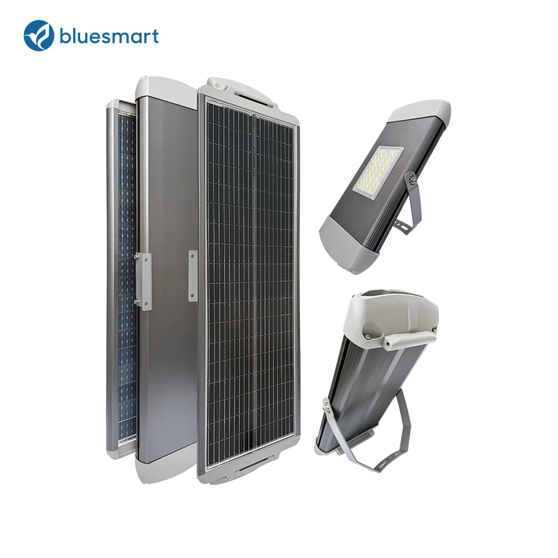 Bluesmart Commercial Sports Field 60W 80W 100W High Quality Outdoor Solar LED Floodlight with Solar Panel