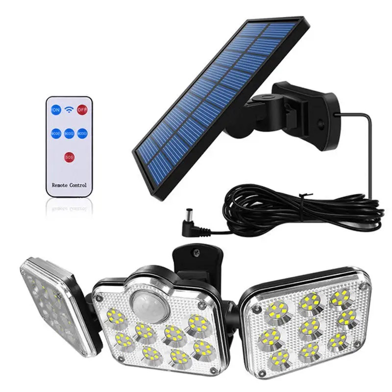 Solar Powered Street Spotlight Flood Wall Lamp Outdoor Garden Security Night 122, 138 LED COB Motion Sensor Solar Wall LED Light