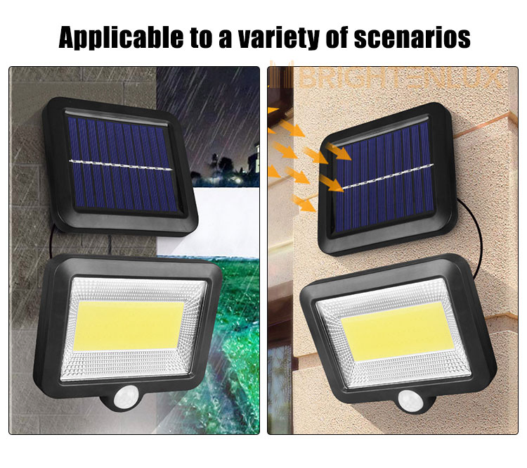 Brightenlux Waterproof Garage Courtyard Garden Security Flood Light PIR Outdoor COB Motion Sensor Solar LED Garden Lamp