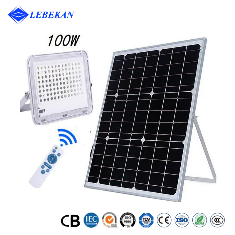 IP66 2-in-1 Solar Panel LED Flood Light 300W for Commercial Exterior Solar Floodlight