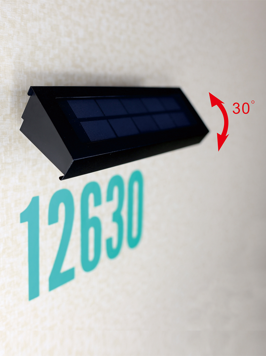 Solar Lights Outdoor For House Numbers Adjustable Outdoor Solar Light For Address Sign Plate Wall Light Home,Garden,Patio,Yard