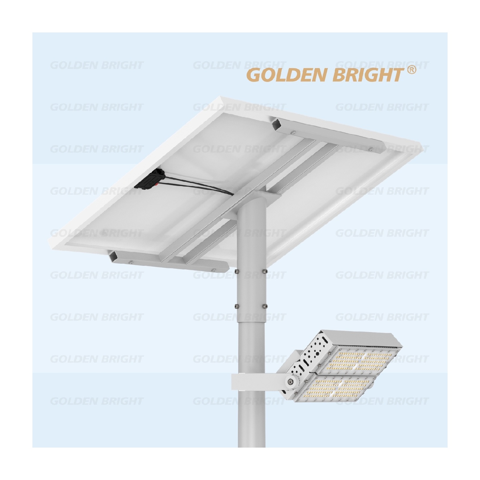 Golden Bright IP65 Waterproof GB Series Solar Flood Light High Lumen 200lm/W Die-Cast Aluminum Outdoor Stadium Square Lighting