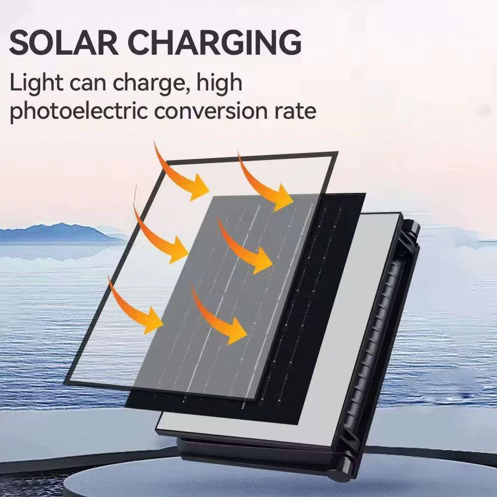 50W LED Solar Flood Light Foldable Design IP65 Rating Outdoor Use ABS Glass Construction Warm White Adjustable Beam Angle