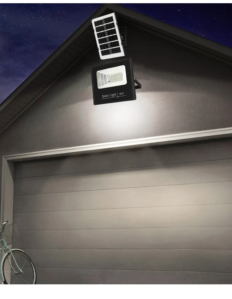 25W Solar Flood Lights with Remote Control Outdoor IP67 Waterproof Solar Powered Reflector Floodlight for Outdoor Garage Patio