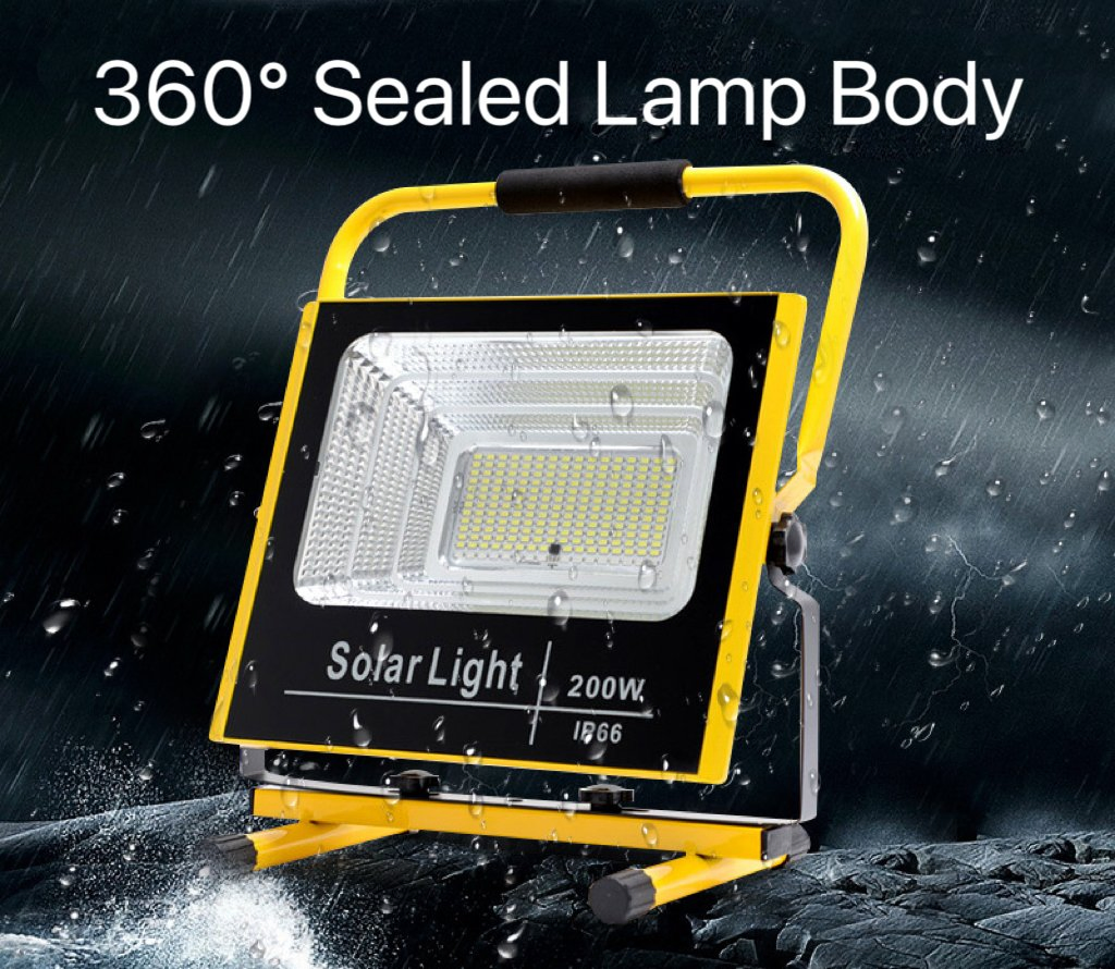 New 100W Rechargeable Solar Flood Light Outdoor Portable LED Emergency Rechargeable Floodlight Construction Solar Lamp