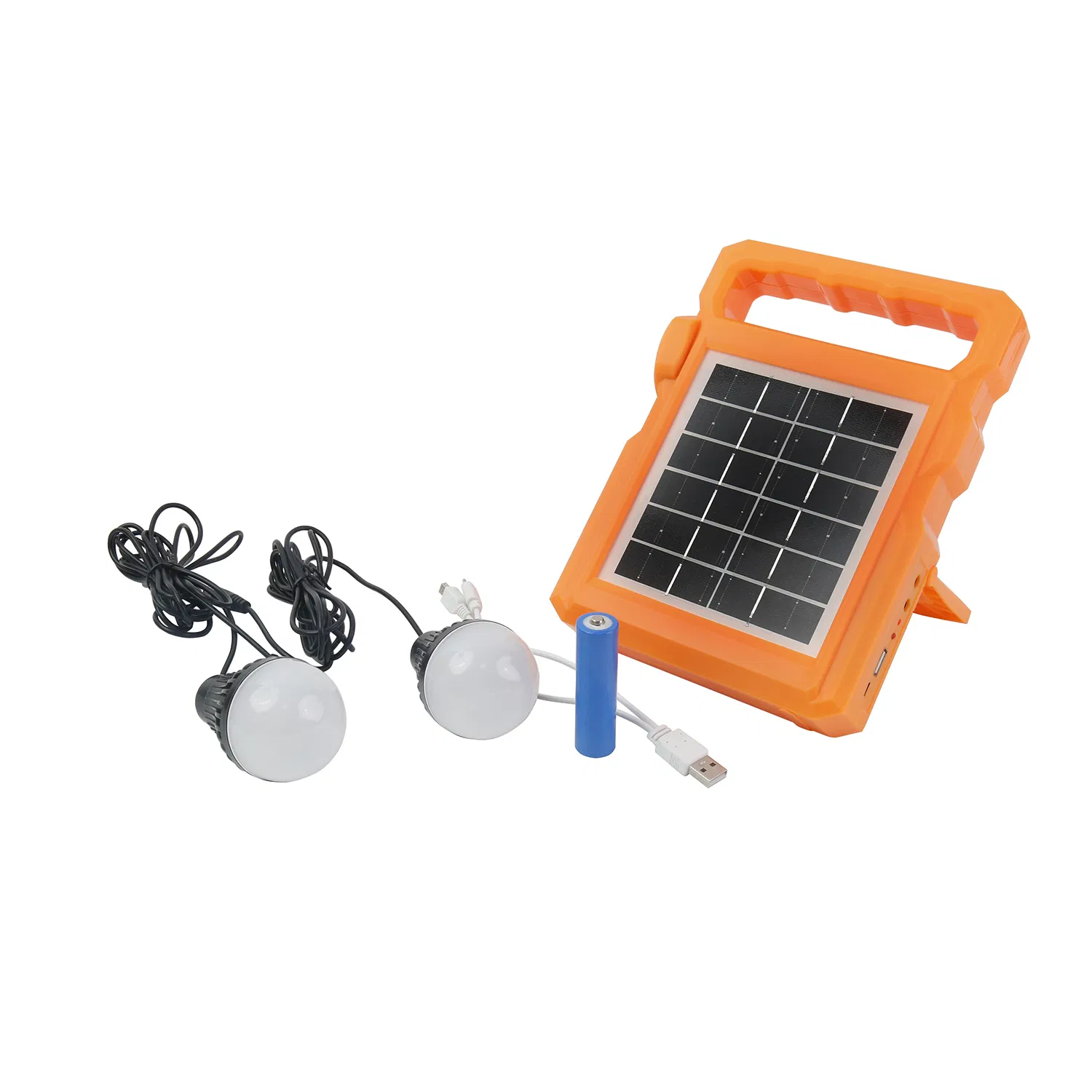 Emergency Mobile Charging Portable Multi-Function Solar Lighting System Kit with Floodlights