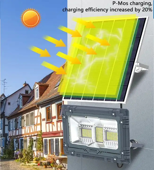 Newest Rechargeable Integrated LED Flood Light Photo Control Auto Motion Sensor Exterior Solar Power Charging Floodlight with Remote Timer