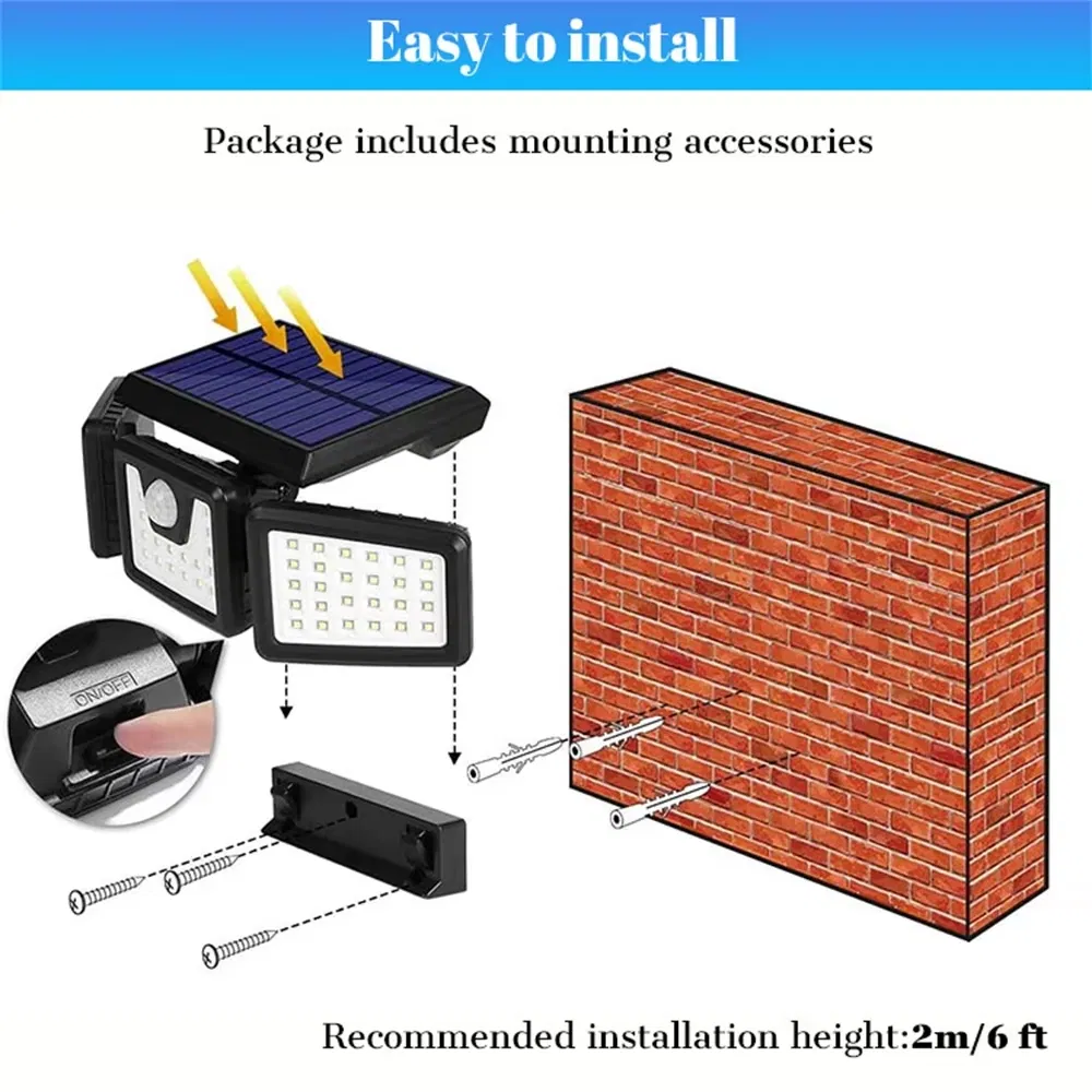 Solar LED Floodlight with Outdoor Motion Sensor Technology