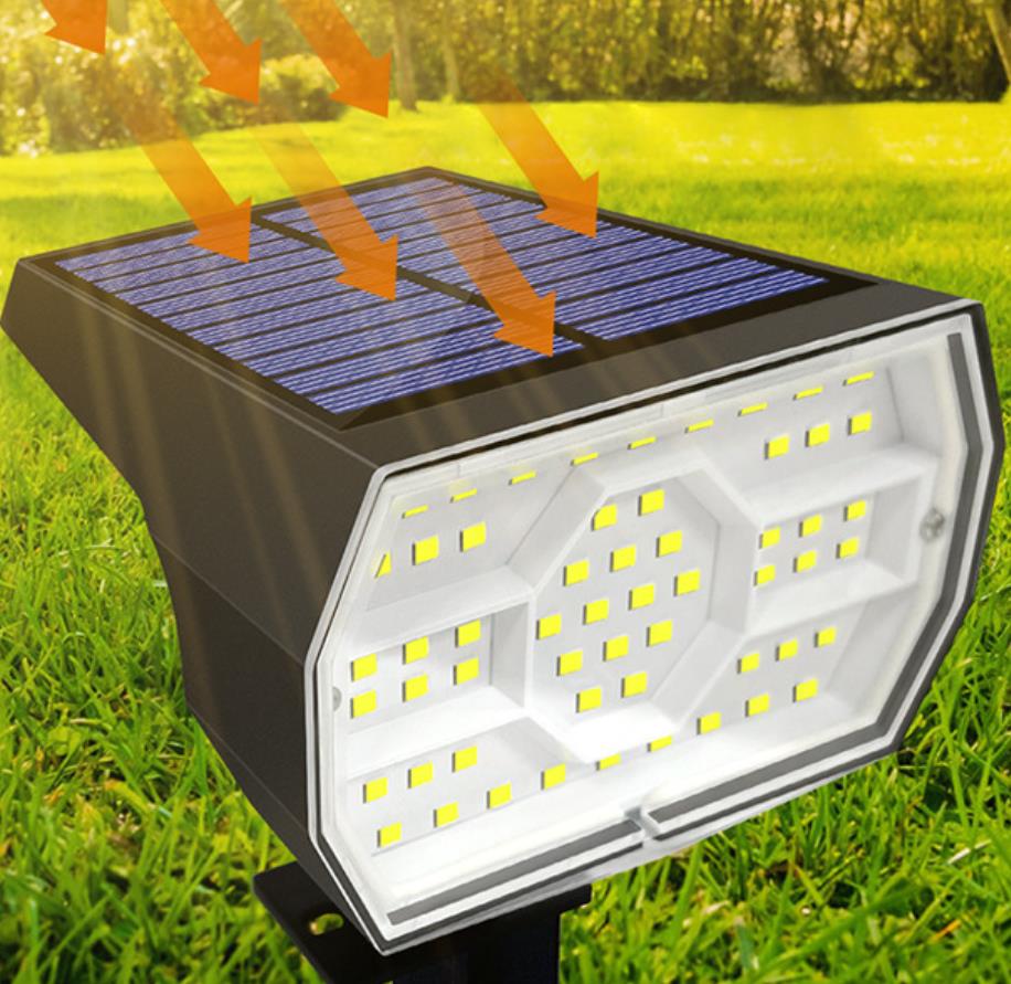 LED 3 Modes IP67 Solar Powered High Brightness Flood Wall Lights Garden Pathway Courtyard Landscape Lamp Waterproof Spot Light