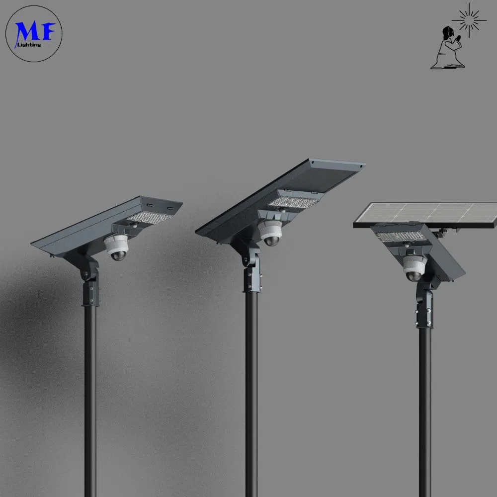 60W 5th Separated Outdoor IP66 All in One Solar Street Light Integrated LED Luminaire Flood Garden Road Light with Motion Sensor for Public Street Lighting