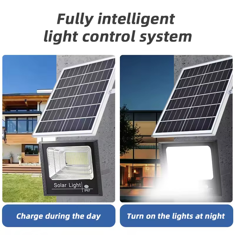 Outside Solar Powered Wall Mounted Outdoor Garden Remote Controller Solar Motion Activated Flood Lights ABS Solar Street Light