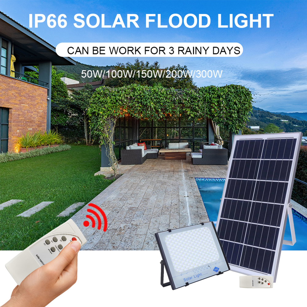 OEM ODM IP65 High Lumens 6000K Daylight 2-Year Warranty Solar Led Flood Light Outdoor Industrial Waterproof Garden