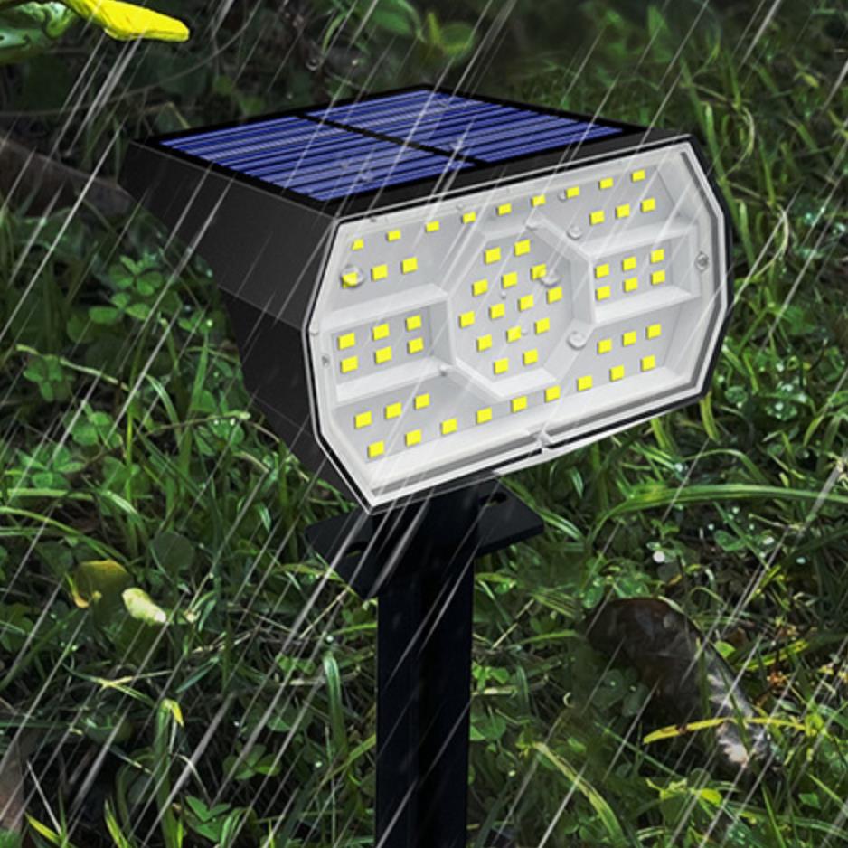 LED 3 Modes IP67 Solar Powered High Brightness Flood Wall Lights Garden Pathway Courtyard Landscape Lamp Waterproof Spot Light