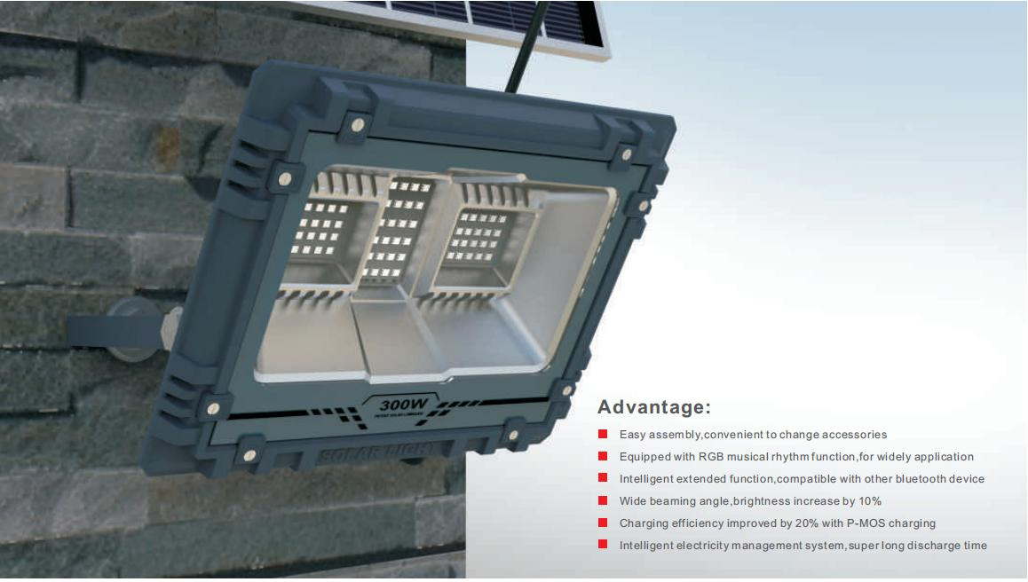 RGB Yard Lawn Garden Solar Flood LED Light for Home/Commercial with Musical Rhythm, APP Remote Con