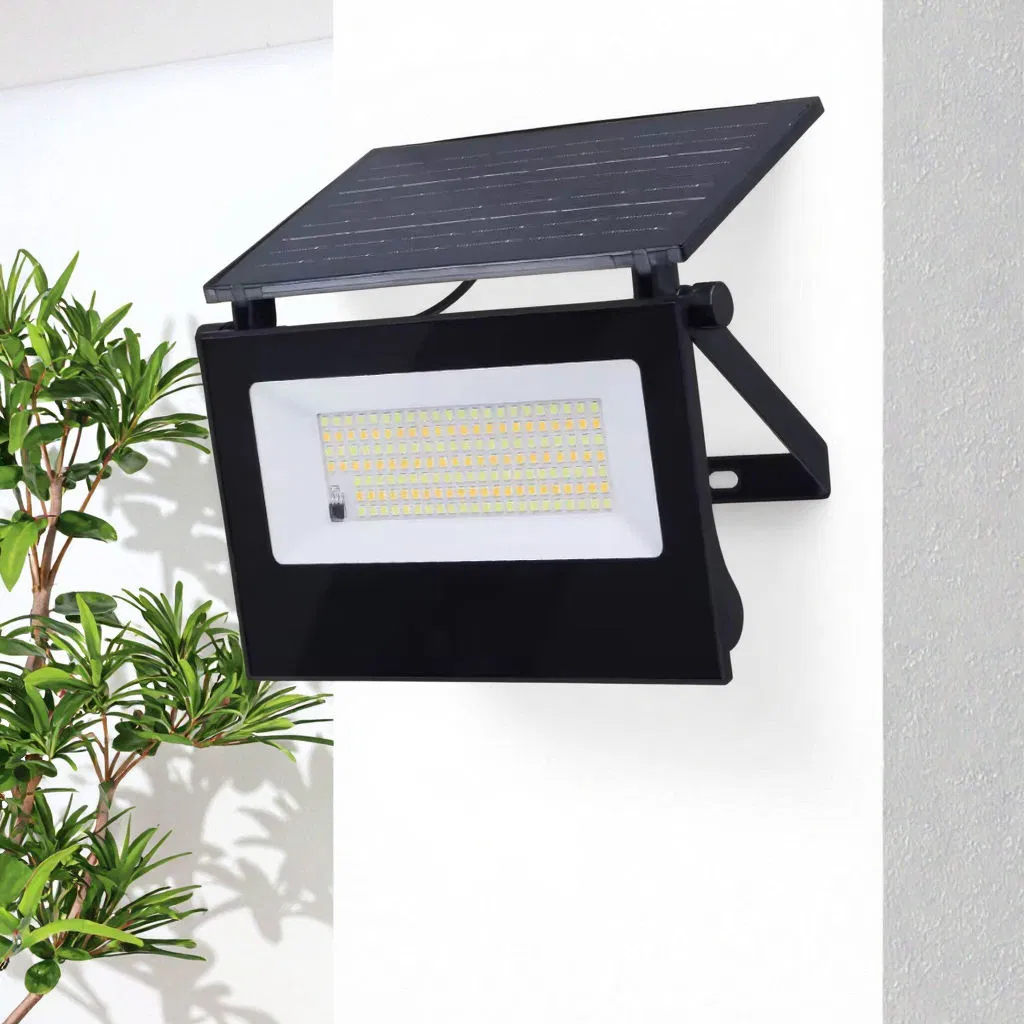 50W LED Solar Flood Light Foldable Design IP65 Rating Outdoor Use ABS Glass Construction Warm White Adjustable Beam Angle