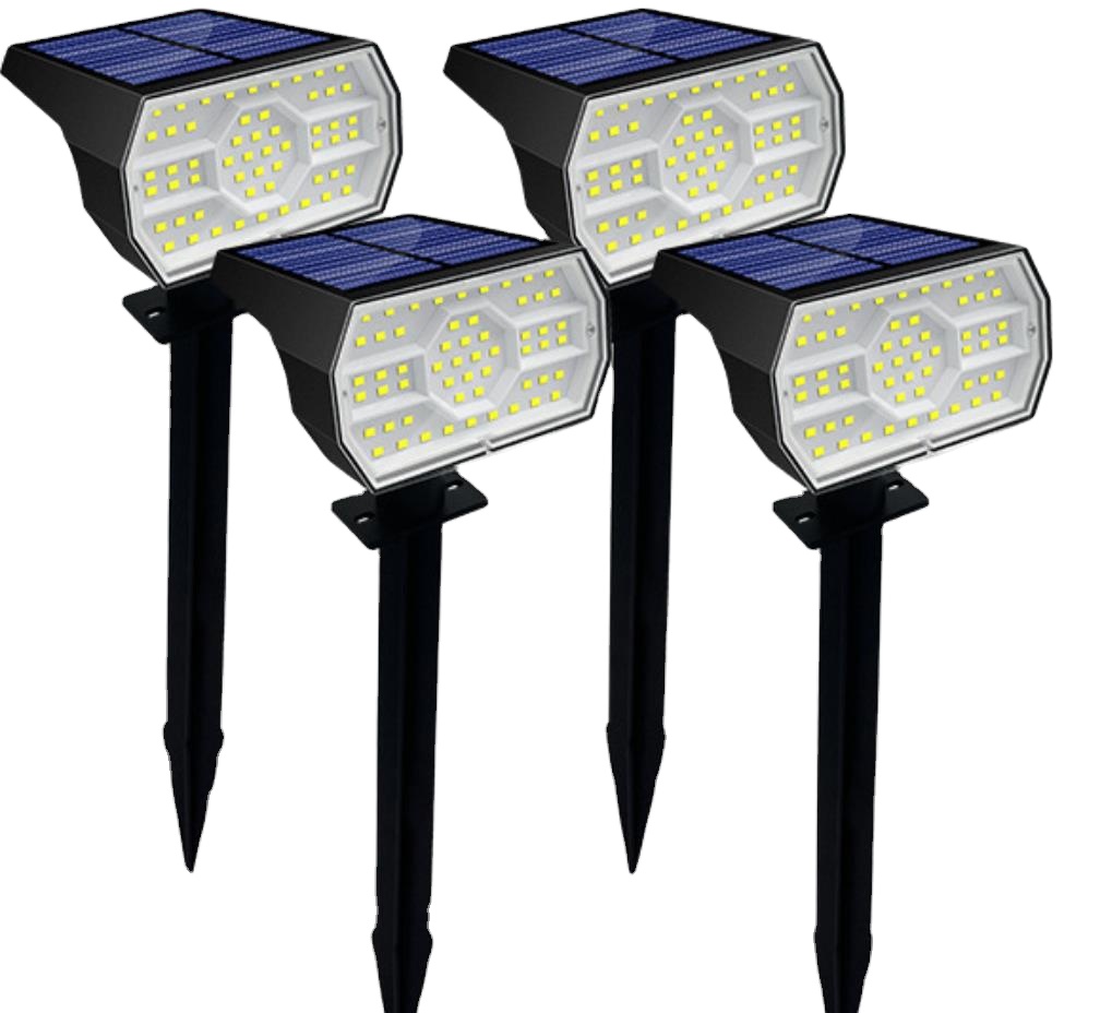 LED 3 Modes IP67 Solar Powered High Brightness Flood Wall Lights Garden Pathway Courtyard Landscape Lamp Waterproof Spot Light