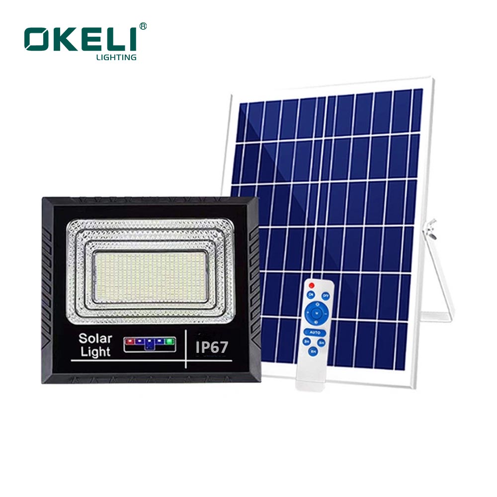 OKELI Customization Energy Saving ABS Outdoor Waterproof IP65 Stadium Solar Led Flood Outdoor Light Solar Flood Light 200w