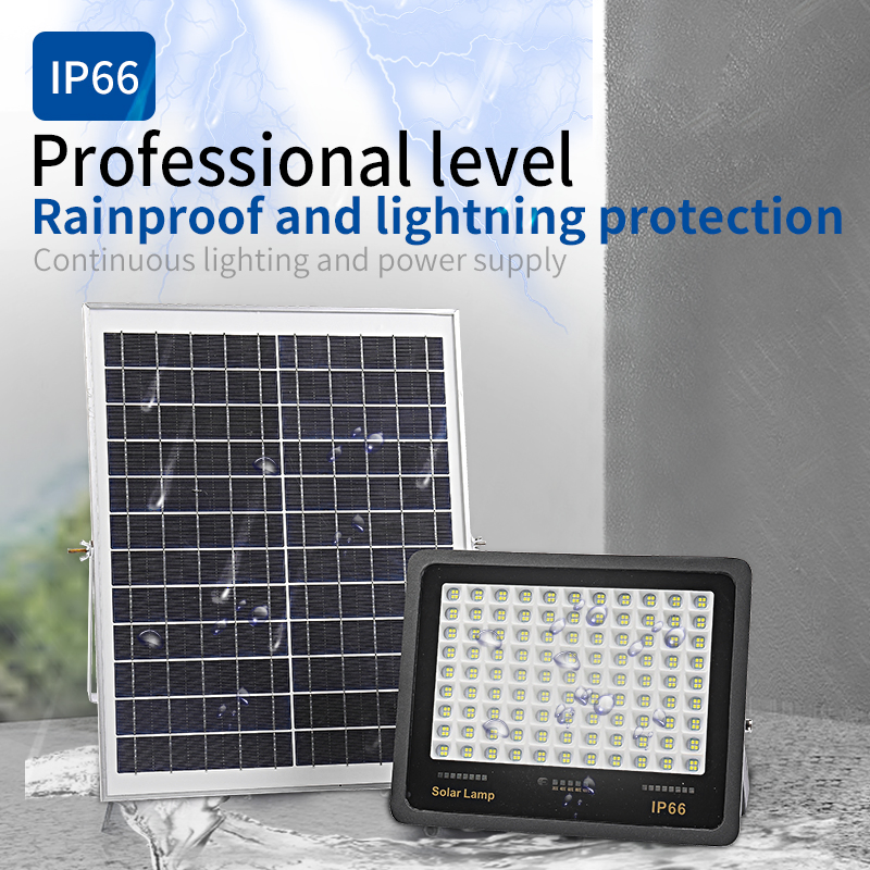 100W 200W 300W Outdoor Panel Road Wall Waterproof Courtyard Lamp LED High Power Household Super Bright Solar Street Flood Light