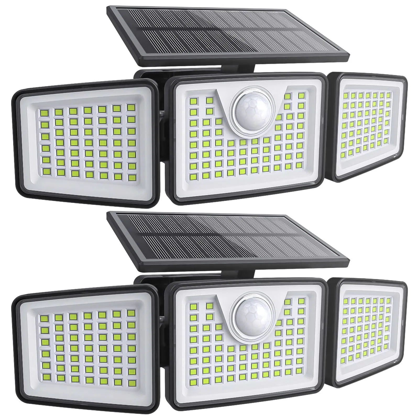 Solar Lights Outdoor, 2pack 448 LED Wall-Mounted Flood Light, Waterproof Solar Street Lights with Motion Sensor and Remote Control for Dusk-to-Dawn
