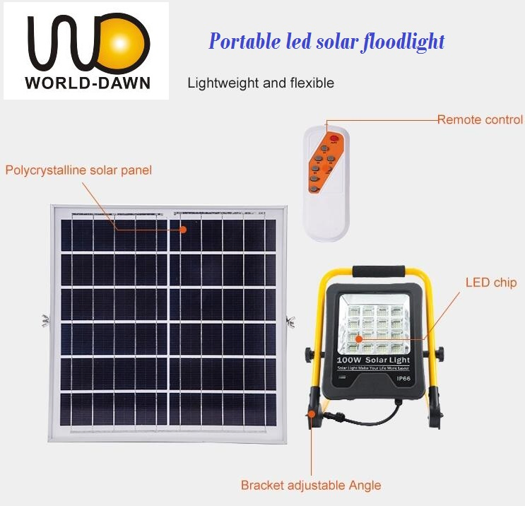 Powder Optional IP65 Solar Flood Light Timing Control Remote Garden Camping Tent Portable LED Split Solar Flood Light High Lumen Solar Light