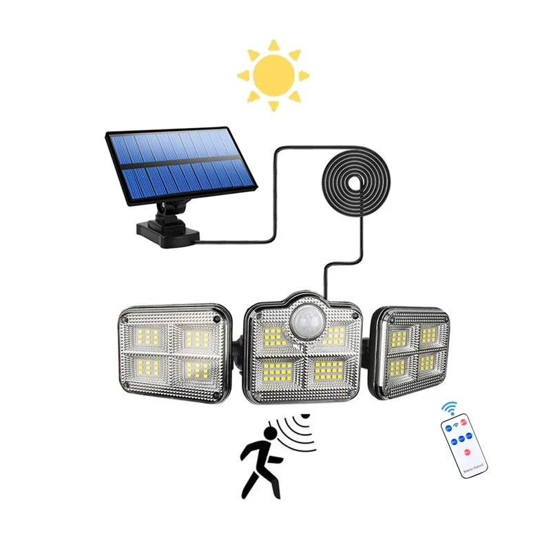 Solar Powered Street Spotlight Flood Wall Lamp Outdoor Garden Security Night 122, 138 LED COB Motion Sensor Solar Wall LED Light