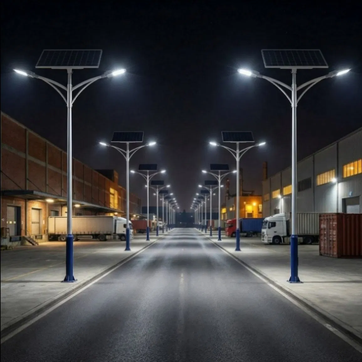 400W to 700W Waterproof LED Solar Street and Flood Lights with IP67/65 Ratings Wall Mounted Outdoor Solar Panel Lamp