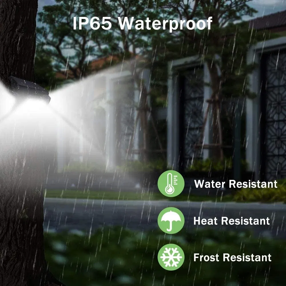 Solar Motion Sensor LED Flood Light 3-Head Waterproof Outdoor Security Lamp