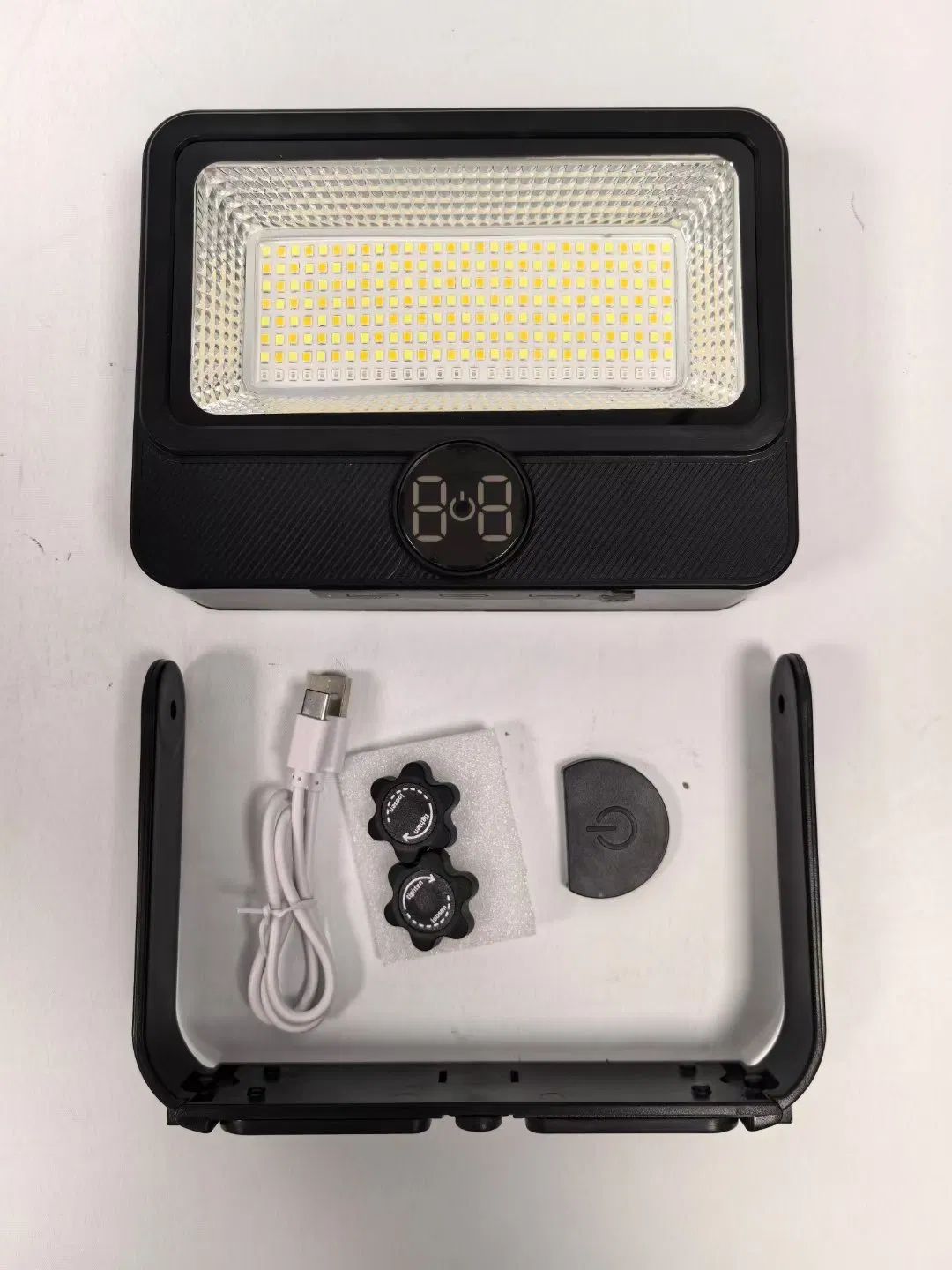 Jd-Y90 Emergency Torch Lamp LED Rechargeable Floodlight 70W 90W with Solar Panel for Camping Night Market