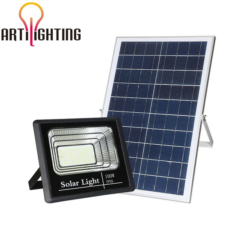 Outdoor Automatic Solar Flood Light Solar Rechargeable Spotlights with Phone Charger