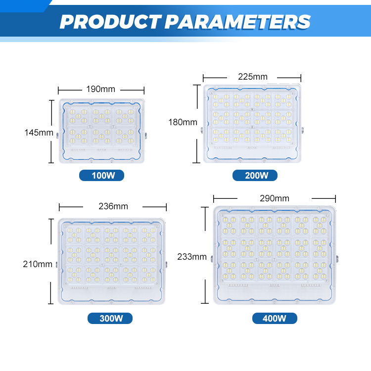 NanDe Outdoor Garden Stadium Waterproof Ip65 Remote Control 100w 200w 300w 400w Durable ABS Led Solar Flood Lights