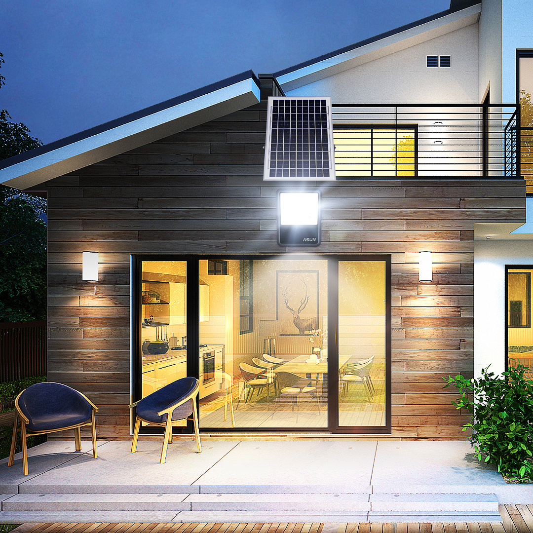 Solar Garden Double Light Wholesale Solar Outdoor IP66 Waterproof Solar Flood Light with Remote Control